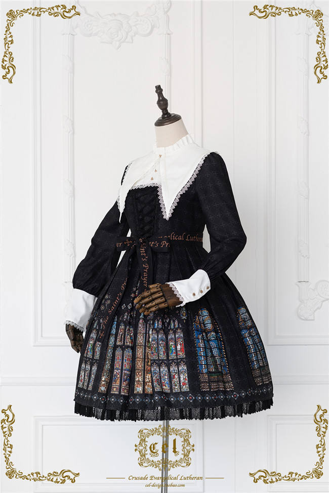 The Holy Cross Stained Glass Window Gothic Lolita Dress