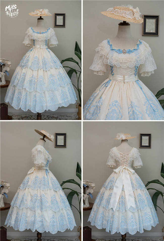Miss Point Garden Heavy Embroidery Short Sleeves Lolita One Piece