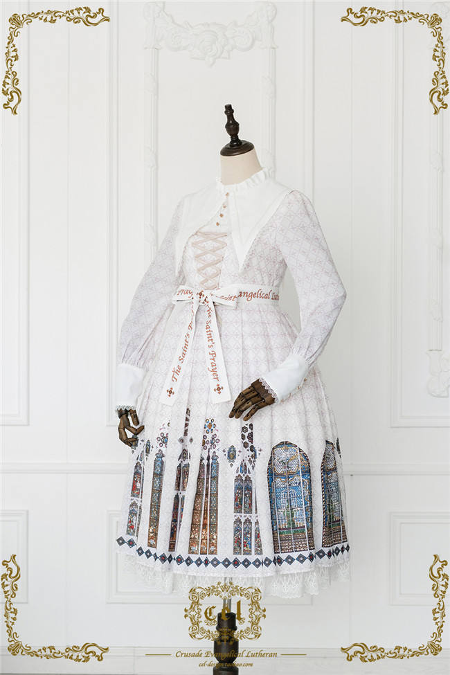 The Holy Cross Stained Glass Window Gothic Lolita Dress