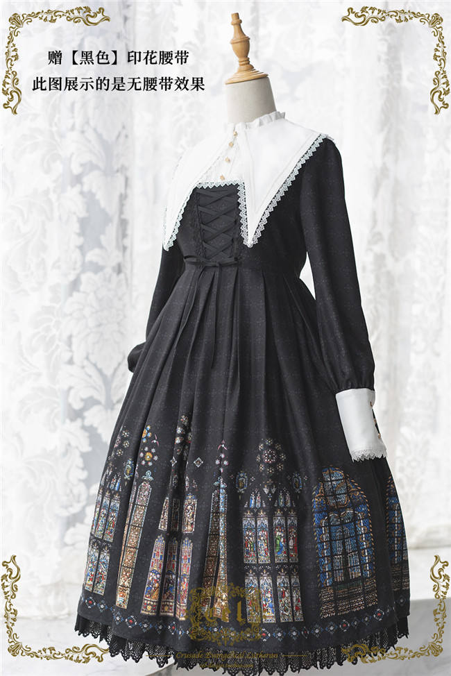 The Holy Cross Stained Glass Window Gothic Lolita Dress