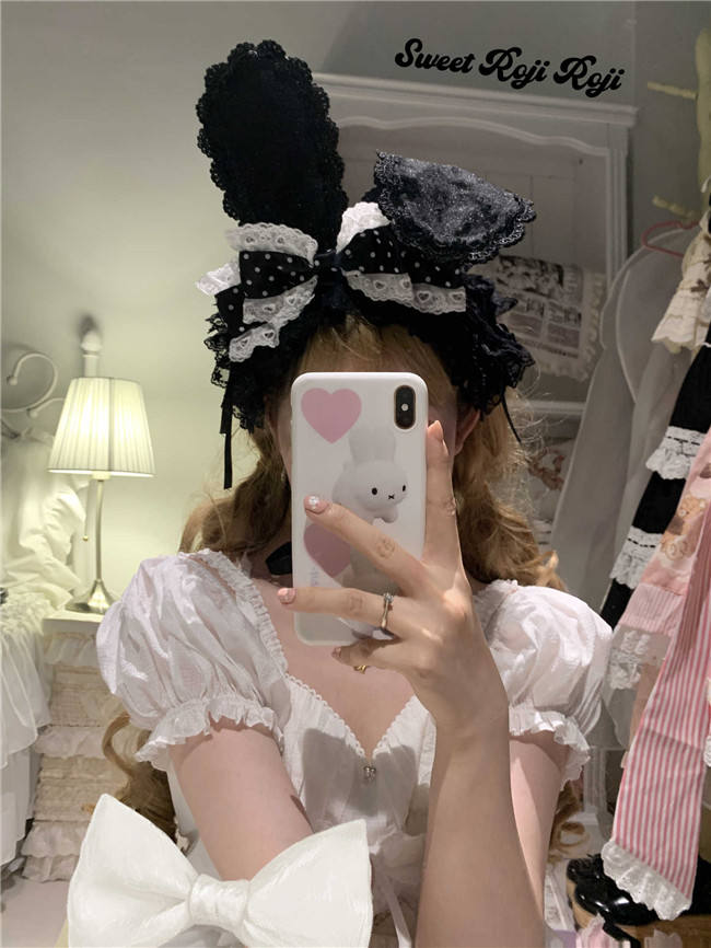 Roji Rose Lace Rabbit Ear Headband Hair Accessory