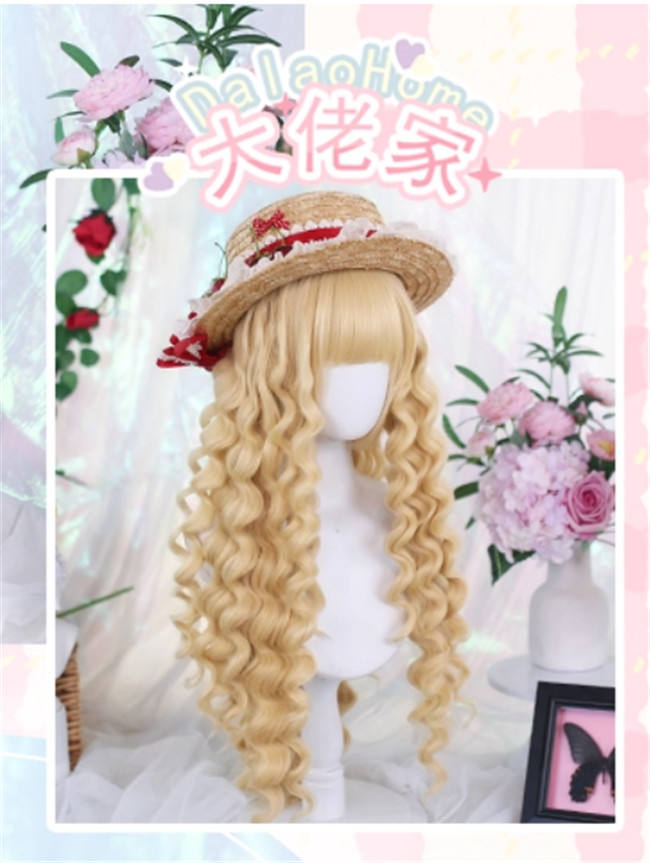 Dalao Home Long Curls Blonde and Pink Lolita Wigs