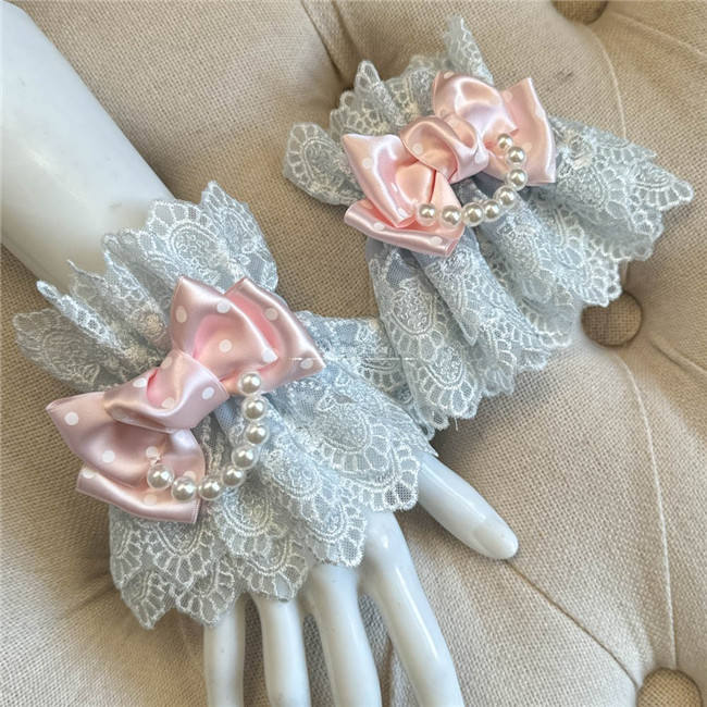 Sweet Lace Bowknot Base Gloves Bows Wristcuffs
