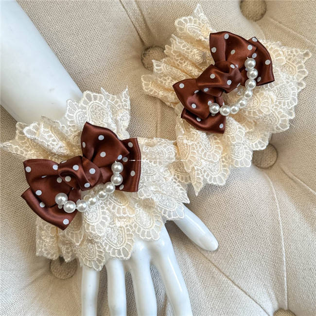 Sweet Lace Bowknot Base Gloves Bows Wristcuffs