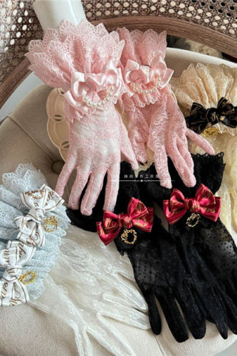 Lace Bowknot Base Lolita Gloves Set