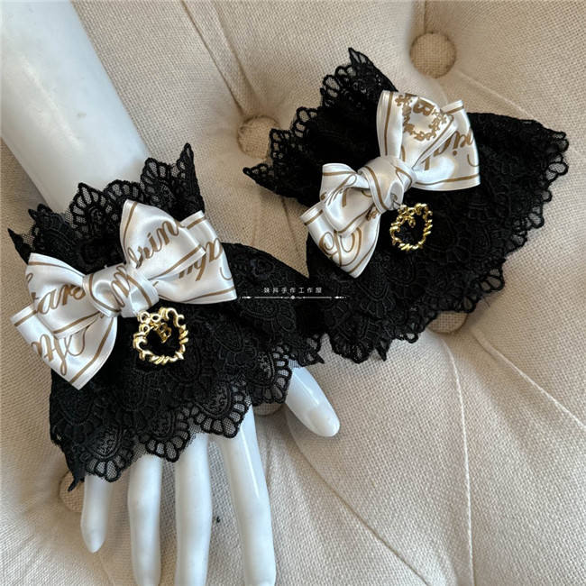 Sweet Lace Bowknot Base Gloves Bows Wristcuffs