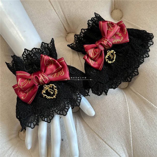 Sweet Lace Bowknot Base Gloves Bows Wristcuffs