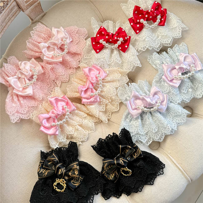 Sweet Lace Bowknot Base Gloves Bows Wristcuffs