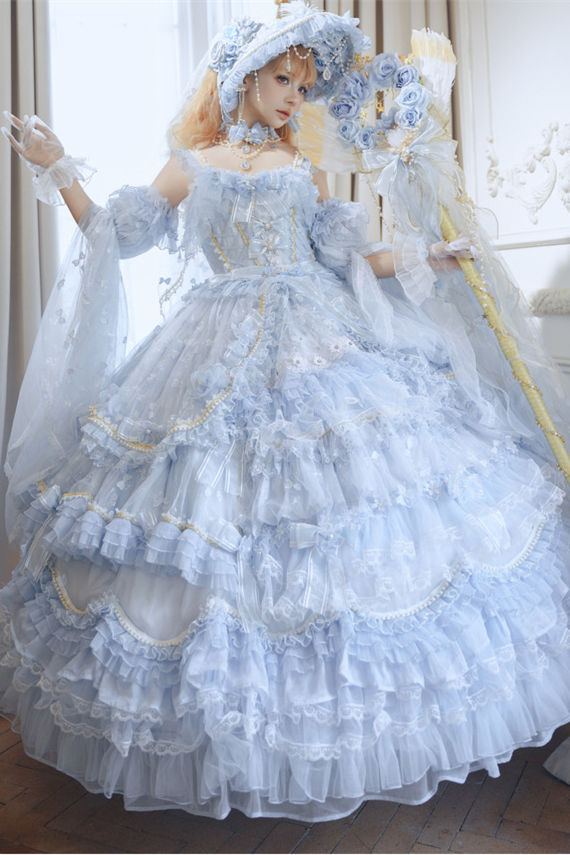 Tea Party Blue Princess Jumper Hime Lolita Dress