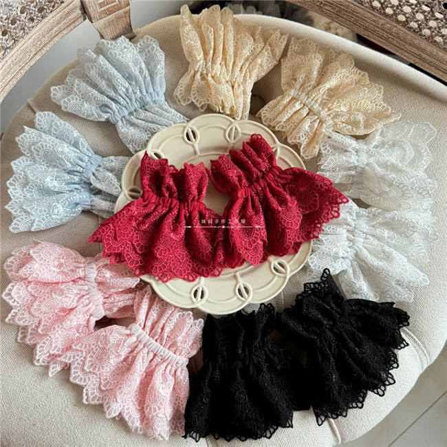 Sweet Lace Bowknot Base Gloves Bows Wristcuffs