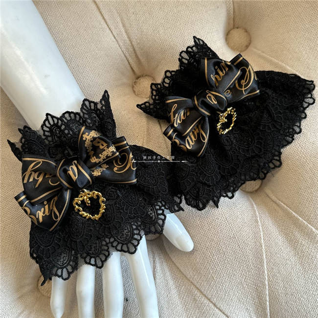 Sweet Lace Bowknot Base Gloves Bows Wristcuffs