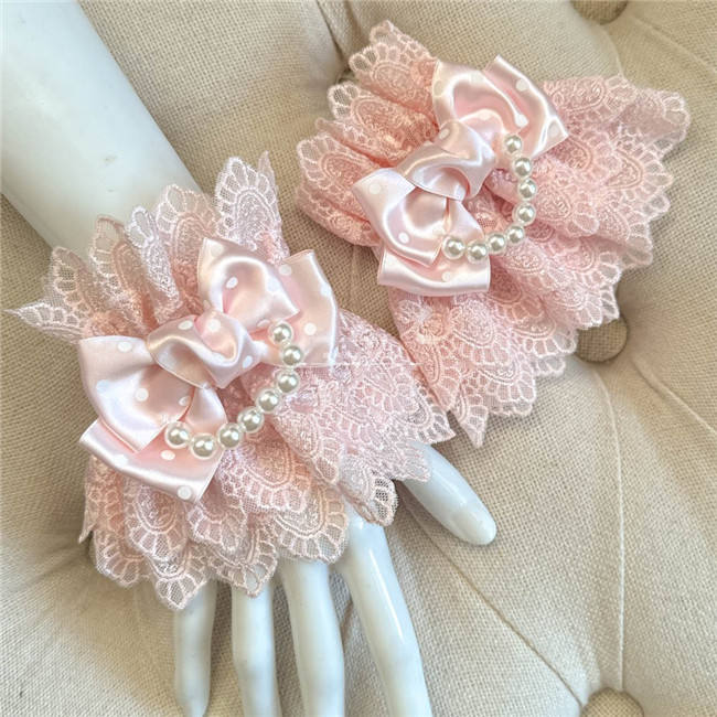 Sweet Lace Bowknot Base Gloves Bows Wristcuffs