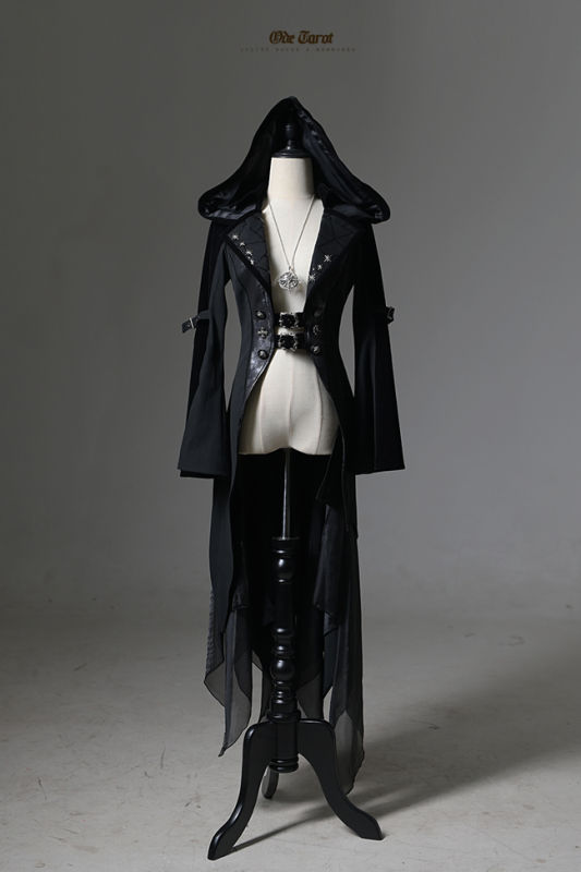 Lilith House Ode Tarot Collaborated Patchwork Hooded Trench Coat