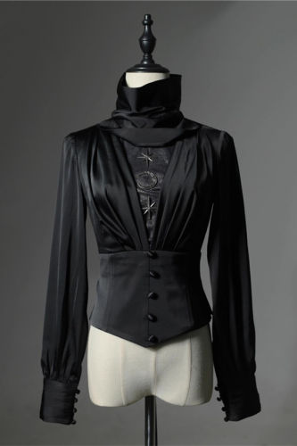Lilith House Ode Tarot Collaborated Patchwork Satin Lolita Blouse