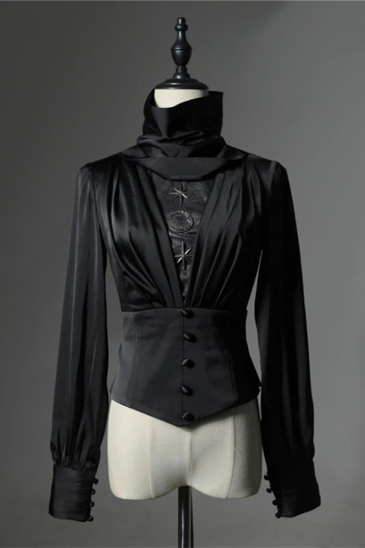 Lilith House Ode Tarot Collaborated Patchwork Satin Lolita Blouse