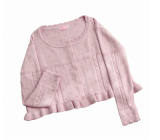 Mist Vintage Sweet Retro Round Neckline Knitted Cardigan