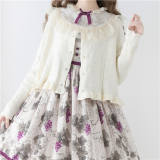 Mist Vintage Sweet Retro Round Neckline Knitted Cardigan