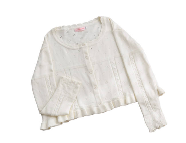 Mist Vintage Sweet Retro Round Neckline Knitted Cardigan