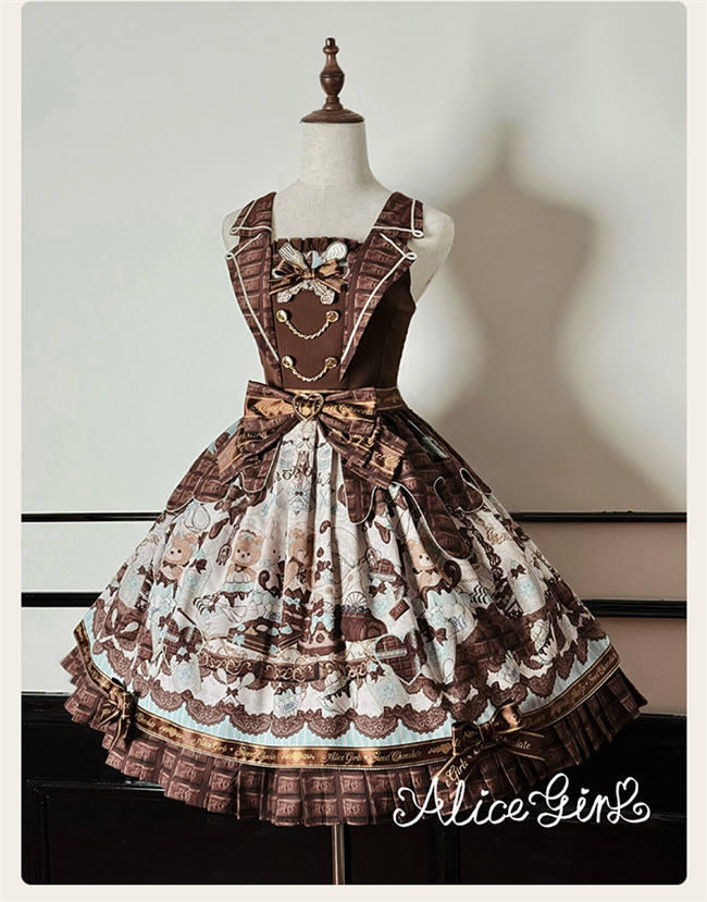 Alice Girl Chocolate Bear Sweet lolita Dress