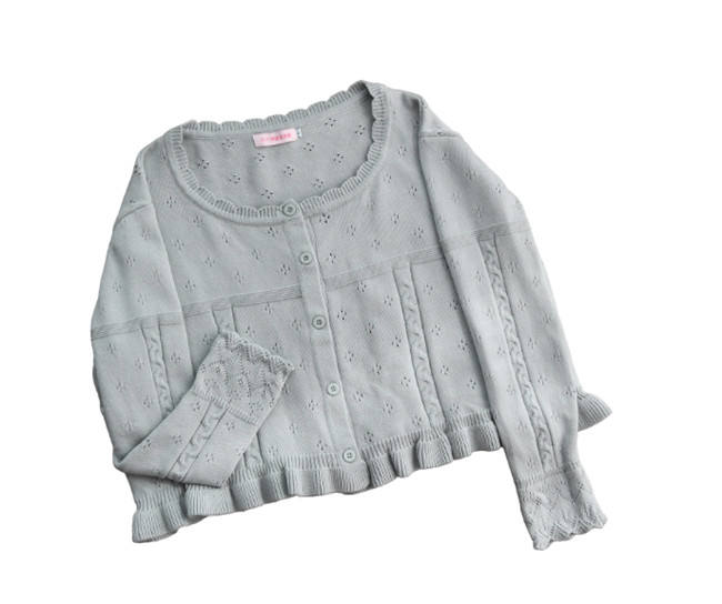 Mist Vintage Sweet Retro Round Neckline Knitted Cardigan