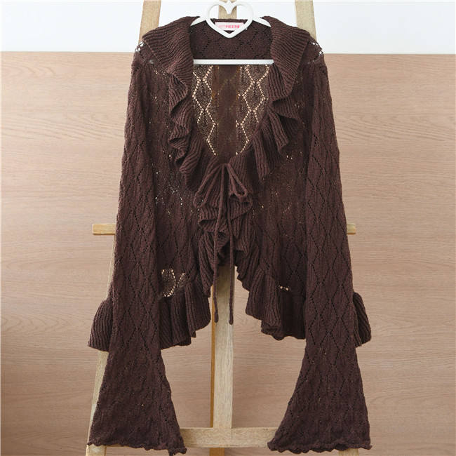 Mist Vintage Sweet Ruffles Knitted Cardigan