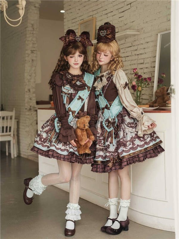 Alice Girl Chocolate Bear Sweet lolita Dress