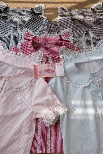 Mist Cat ear Plaid Shirt Sweet Lolita Blouse