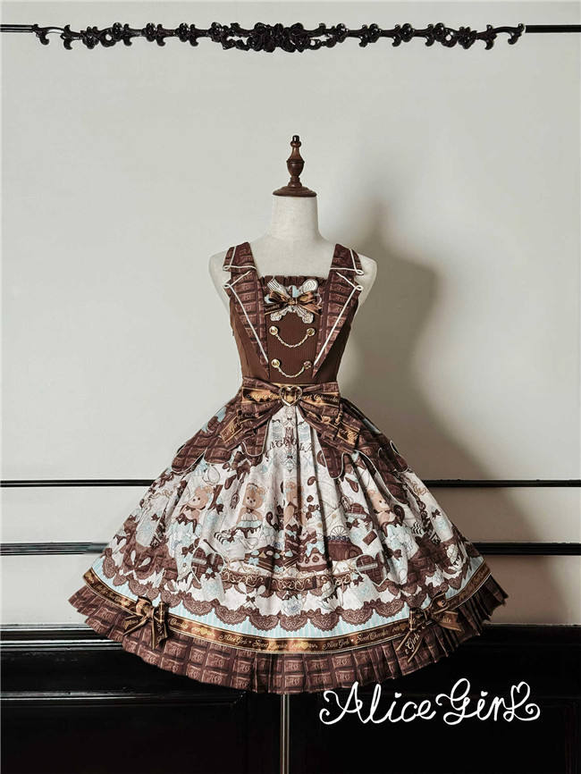 Alice Girl Chocolate Bear Sweet lolita Dress