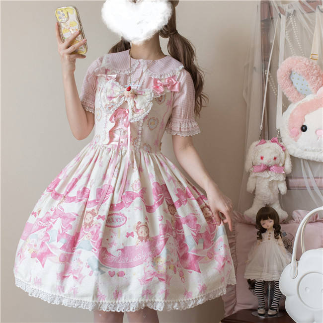 Mist Cat ear Plaid Shirt Sweet Lolita Blouse