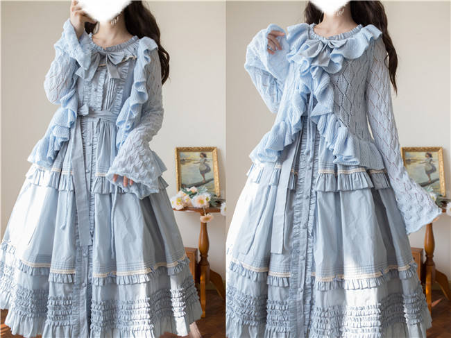 Mist Vintage Sweet Ruffles Knitted Cardigan