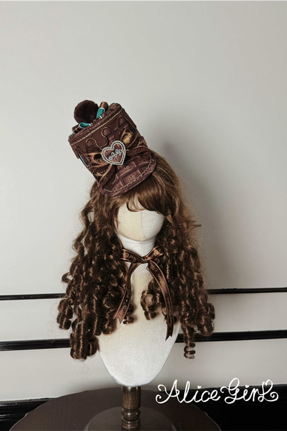 Alice Girl Chocolate Bear Sweet Lolita Headdress Badge Ribbon