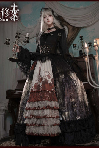 Heretic Nun Dark Gothic Halloween Lolita Dress Set Limited QTY Pre-order