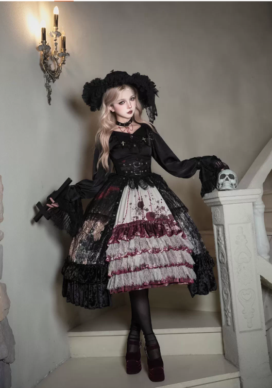 Heretic Nun Dark Gothic Halloween Lolita Dress Set Limited QTY Pre-order