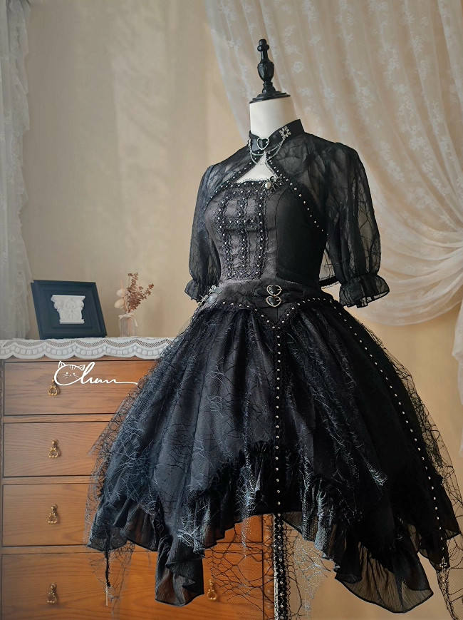 Lemon Honey Dark Gothic Kuro Lolita Dress and Coat
