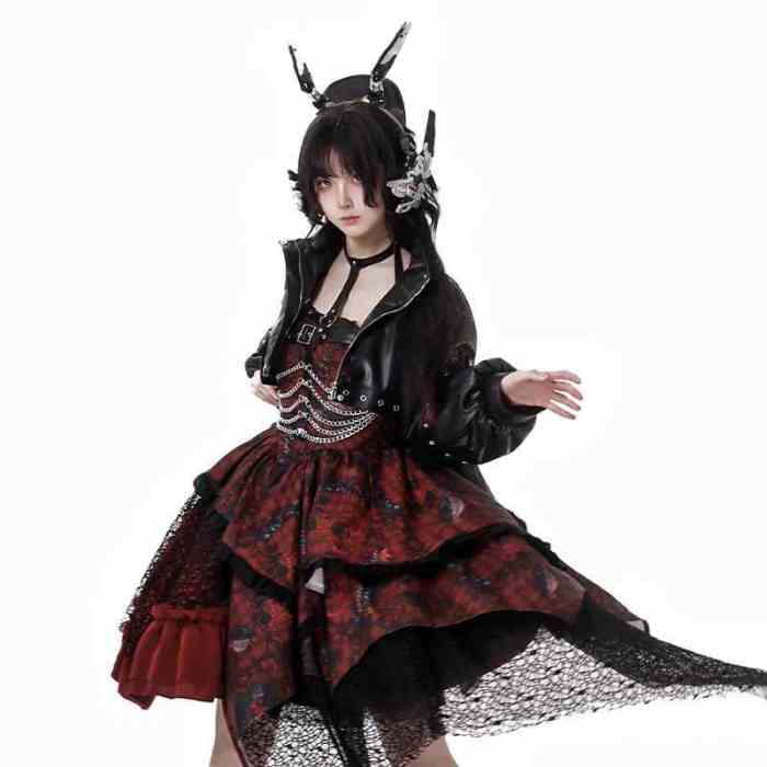 Ying Luo Fu Bloody Strawberry Dark Gothic Lolita Dress and Coat
