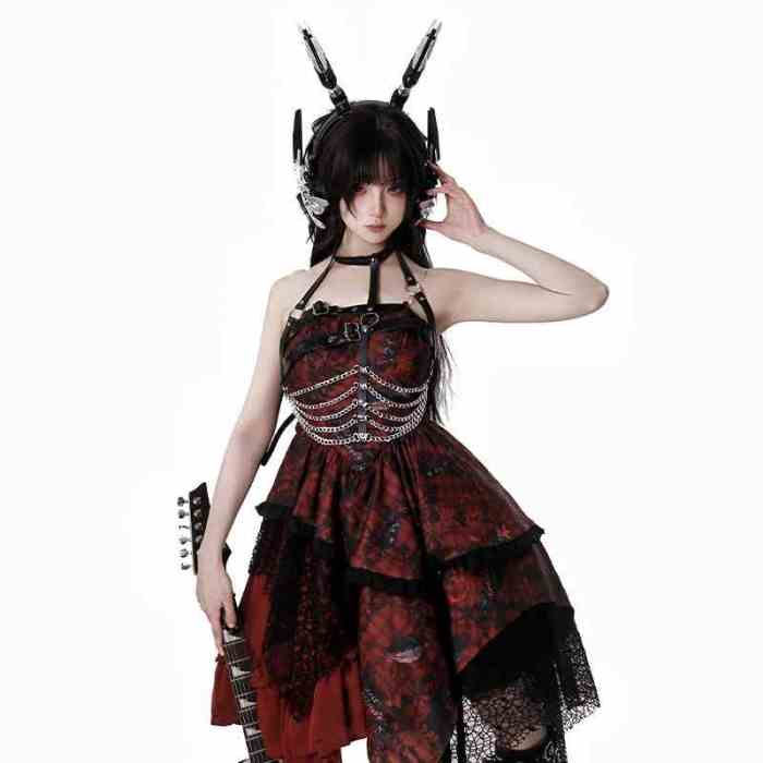 Ying Luo Fu Bloody Strawberry Dark Gothic Lolita Dress and Coat