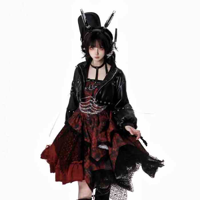 Ying Luo Fu Bloody Strawberry Dark Gothic Lolita Dress and Coat