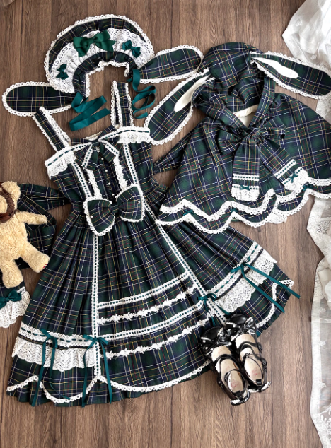 Miss Point ~Petal Rabbit~ Retro Plaid Lolita Jumper Dress