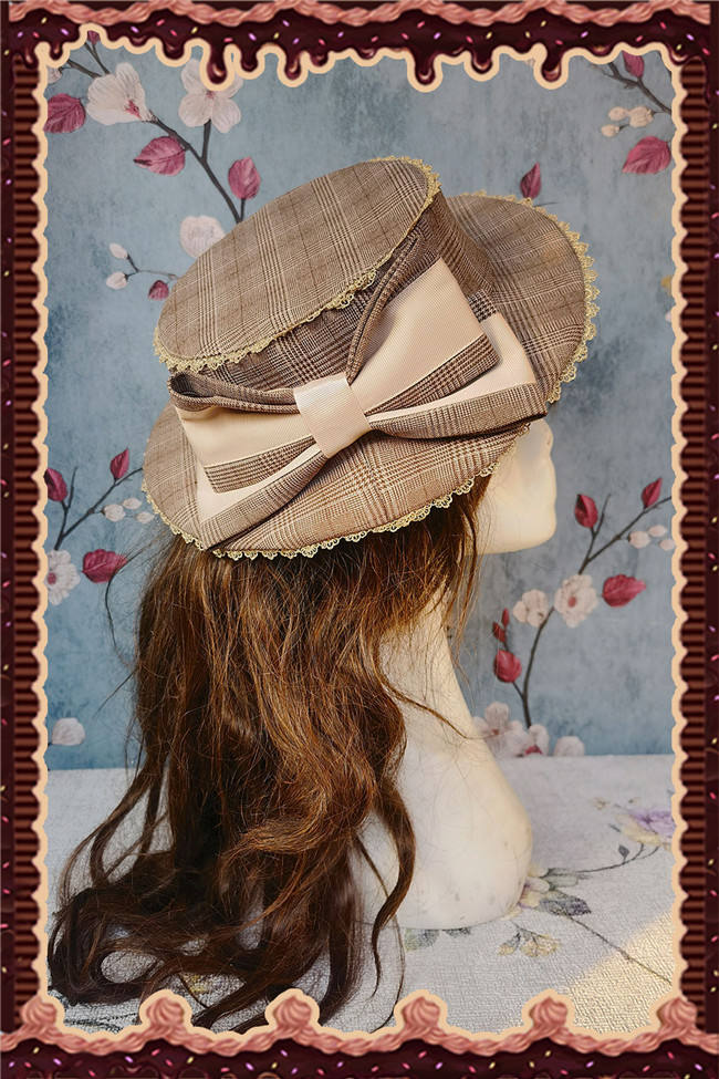 Infanta Morning Tune Blue Plaid Hat Lolita Accessories