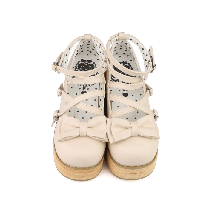 MODO Wood Grain High Platform Lolita Heels Shoes New Color