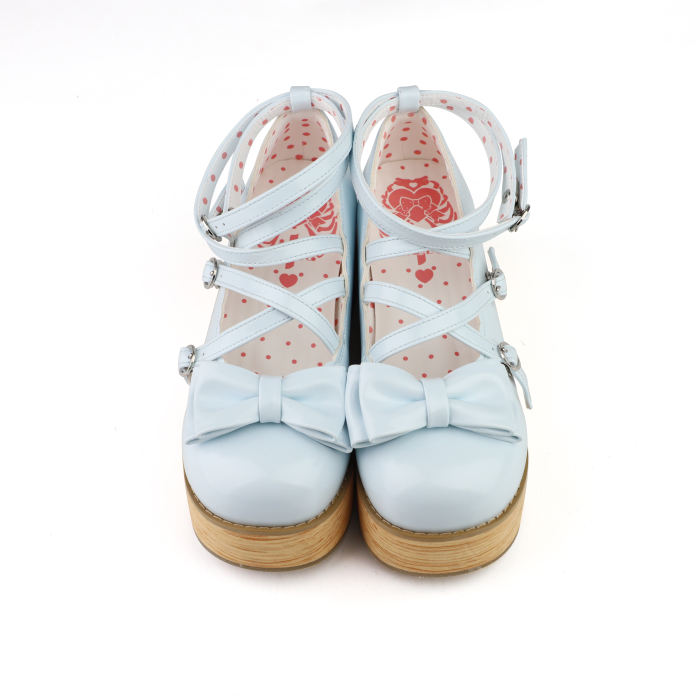 MODO Wood Grain High Platform Lolita Heels Shoes New Color