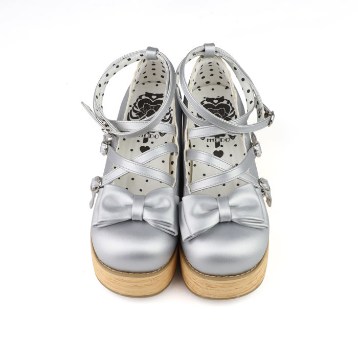 MODO Wood Grain High Platform Lolita Heels Shoes New Color