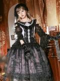 Aurora Borealis Mangata Moon Shadow Heavy Embroidery Lolita Dress and Headdress