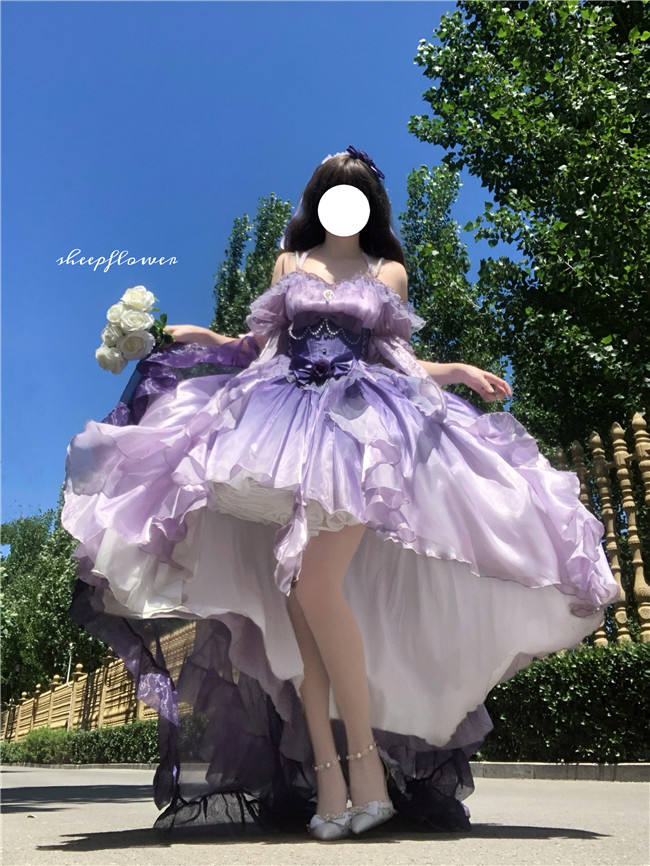 Blue Flower Wedding Dress Classic Lolita Dress Set