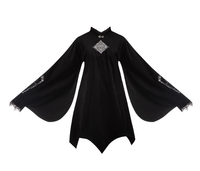 Withpuji Crow Crying at Night Hanfu Qi Gothic Lolita Dress Set