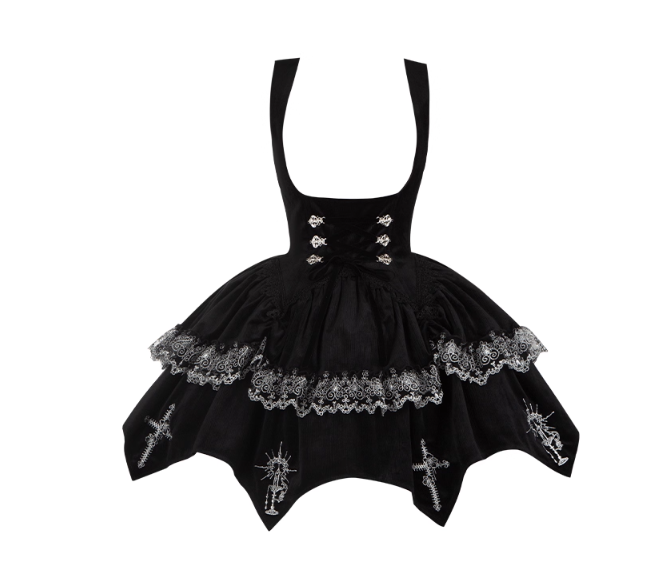 Withpuji Crow Crying at Night Hanfu Qi Gothic Lolita Dress Set