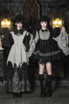 Withpuji Crow Crying at Night Hanfu Qi Gothic Lolita Dress Set