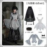 Withpuji Crow Crying at Night Hanfu Qi Gothic Lolita Dress Set