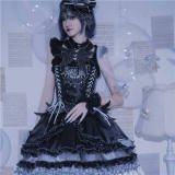 Metallic Angel Silver and Black Skirt and Top Lolita Accessories
