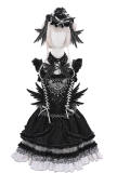 Metallic Angel Silver and Black Skirt and Top Lolita Accessories